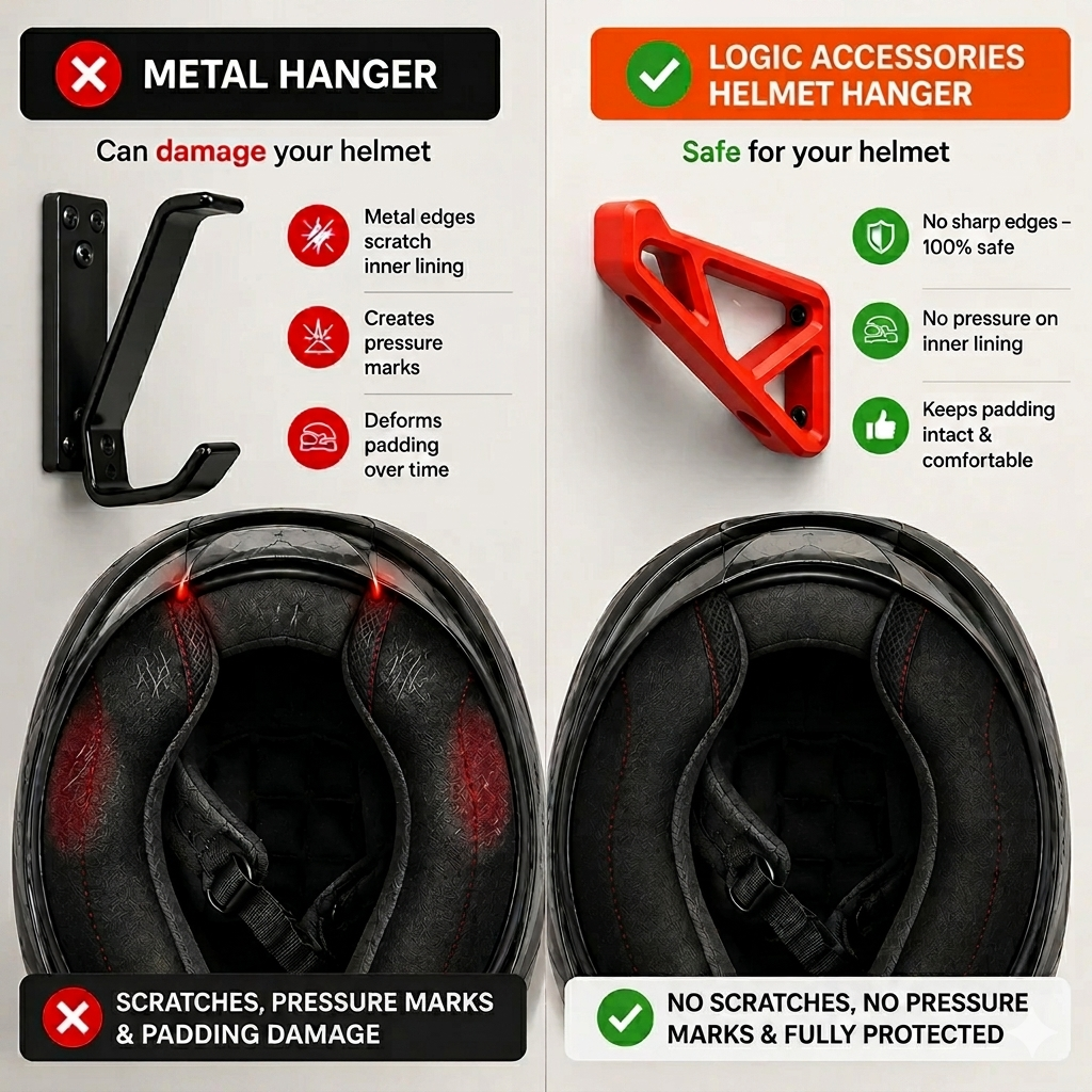 Universal Motorcycle Helmet Hanger for Wall